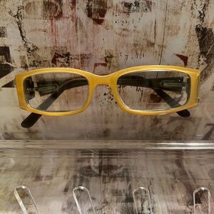 Yellow Rectangular glasses with prescription lenses